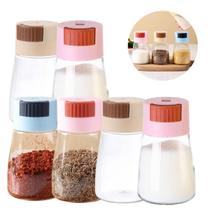 6 Pote De Vidro Porta Condimentos Tampa Com Dosador Prático Cozinha 6 Pote De Vidro Porta Condimentos Tampa Com Dosador Prático Cozinha