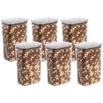 6 Pote Hermético Porta Mantimentos Empilhável Cozinha 2,3l Ou 6 Pote Hermético Porta Mantimentos Empilhável Cozinha 2,3l Ou