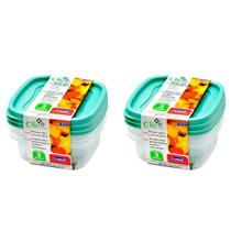 6 potes 580ml plástico quadrado plástico Vasilha marmita tapoer tupperware tapuer plasútil