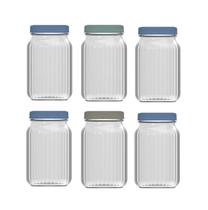 6 Potes Com Tampa Porta Condimentos 1L Organizador Sortidos