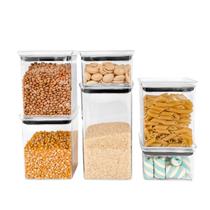 6 Potes Herméticos Em Acrílico Cristal 550ml/1300ml/2100ml Empilhável Cozinha Organizador Para Mantimentos 6 Potes Herméticos Em Acrílico Cristal 550ml/1300ml/2100ml Empilhável Cozinha Organizador Para Mantimentos