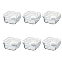 6 Potes Herméticos Quadrados De 800ml Com Vedação