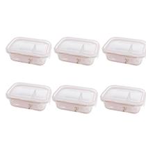 6 Potes Herméticos Retangulares De 1010ml C Vedação