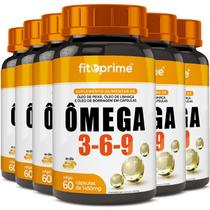 6 Potes Ômega 3-6-9 Peixe Linhaça Borragem 1000mg 60cps Fitoprime