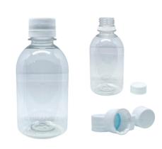 6 Potes Plastico Pet Com Tampa Lacre Branca Bpa Free 250Ml