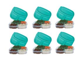 6 Potes Plásticos Marmita Reutilizável Micro-ondas Freezer - babykidsstoreshop