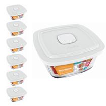 6 Potes Vidro Facilita Vap Quadrado Com Tampa 2L Marinex 6 Potes Vidro Facilita Vap Quadrado Com Tampa 2L Marinex