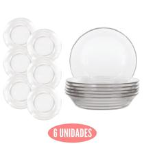 6 Prato Astral Sopa 19,6cm Redondo Restaurante Almoço Nadir