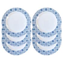 6 Prato Melamina Decorado Português Sobremesa 20cm Atacado