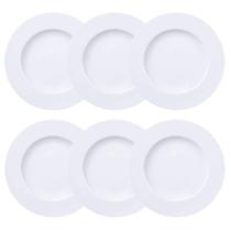 6 Pratos 17cm Pratinhos Pão Branco Café da Manhã Porcelana Maria Augusta Tramontina