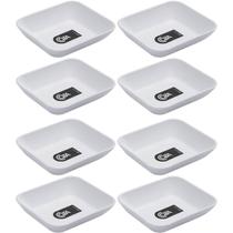 6 Pratos Brancos de Petiscos Essential Coza 10x9cm Sushi Molho Guarnição Plástico Restaurante