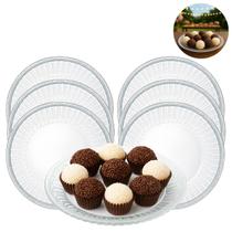 6 Pratos Cristal Ecológico Elegante 19,5cm Para Sobremesa 6 Pratos Cristal Ecológico Elegante 19,5cm Para Sobremesa