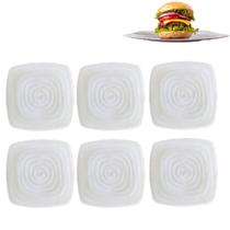 6 Pratos de Melamina Quadrado Raso Espiral Areia 19cm 6 Pratos de Melamina Quadrado Raso Espiral Areia 19cm