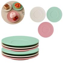 6 Pratos Ecológico para Sobremesa em Palha de Trigo 15cm