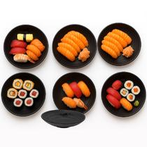 6 Pratos Fundo em Melamina Japonesa Oriental Preto Kanpai 23cm