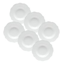 6 Pratos Fundos Wolff Maldivas Branco de Porcelana