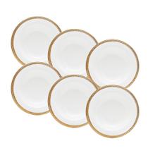 6 Pratos Fundos Wolff Paddy de Porcelana Branco 22cm x 10cm