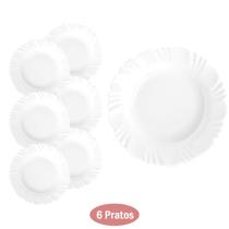 6 Pratos Petala Fundo 23,5cm Redondo Restaurante Almoço