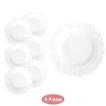 6 Pratos Petala Fundo 23,5cm Redondo Restaurante Almoço