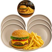 6 Pratos Raso De Melamina P/ Buffet Restaurantes 26cm Luxo