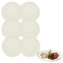 6 Pratos Raso em Melamina 26cm Luxo Restaurante Buffet