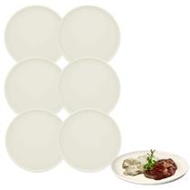 6 Pratos Raso em Melamina 26cm Luxo Restaurante Buffet