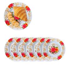 6 Pratos Raso em Melamina Estampado Hotel Buffet Restaurante