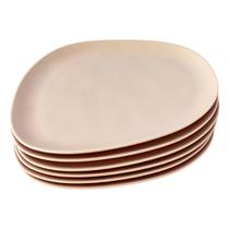 6 Pratos Rasos Cerâmica 30cm Orgânico Lhermitage Rosa Mesa 6 Pratos Rasos Cerâmica 30cm Orgânico Lhermitage Rosa Mesa