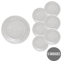 6 Pratos Redondos Acqua Raso 23cm Refeição Duralex Jantar