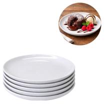 6 Pratos Sobremesa Melamina 18cm Branco Restaurante Resistente 6 Pratos Sobremesa Melamina 18cm Branco Restaurante Resistente