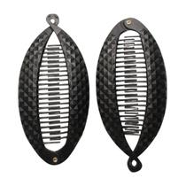 6 Presilhas De Cabelo Preta Banana detalhe alto relevo luxo 6 Presilhas De Cabelo Preta Banana detalhe alto relevo luxo
