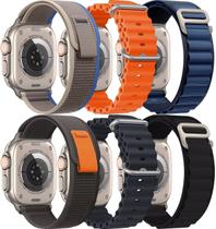 6 pulseiras para trilha Trail Alpine compatíveis Watch Ultra de 49mm, 45mm, 44mm, 42mm de nylon para Apple Watch Ultra i