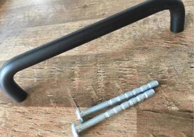 6 Puxador Alumínio Maciço Gaveta/armário 192mm Preto Fosco 6 Puxador Alumínio Maciço Gaveta/armário 192mm Preto Fosco