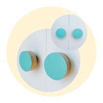 6 Puxadores Bola Infantil Gaveta Móveis Cômoda Armário Bebê 6 Puxadores Bola Infantil Gaveta Móveis Cômoda Armário Bebê