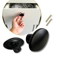 6 Puxadores Ponto Oval Preto Fosco em Metal Alta qualidade 6 Puxadores Ponto Oval Preto Fosco em Metal Alta qualidade