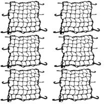 6 Rede Elástica Preta Moto Bagageiro 45 X 45 Ganho A Ganho