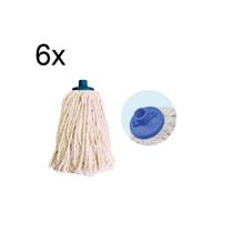 6 Refil 30cm Mopinho Com Rosca Azul Ponta Cortada Bralimpia