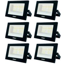 6 Refletor Led Easy 50W Luz Branco Frio 6500K Bivolt 127/220v