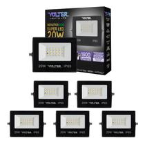 6 refletor led volter eco IP65 10w 6500k preto 900lm luz branco frio 6 refletor led volter eco IP65 10w 6500k preto 900lm luz branco frio