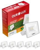 6 Refletores De Led Branco 20w 6500k Ourolux Bivolt 6 Refletores De Led Branco 20w 6500k Ourolux Bivolt