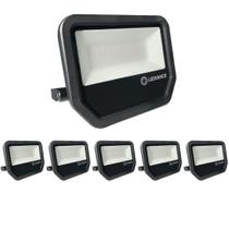 6 Refletores Floodlight Ledvance Preto 3000k 5500m 50w BIV IP65 Pfm