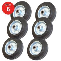 6 Roda Borracha Maciça 6 Polegada Rolamento Rolete Beltools