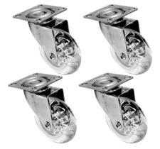 6 Rodizio S/ Freio Gel Rodinha 50mm Transparente