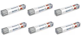 6 Rolos Bobina Papel Aluminio 45cm X 65 Metros Grande
