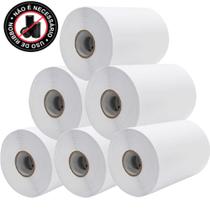 6 Rolos Etiqueta Adesiva Papel Couche Branca sem Ribbon 6 Rolos Etiqueta Adesiva Papel Couche Branca sem Ribbon