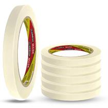 6 Rolos Fita Crepe Fina Adesiva Para Pintura 18mm x 50 Metros Adelbras 6 Rolos Fita Crepe Fina Adesiva Para Pintura 18mm x 50 Metros Adelbras