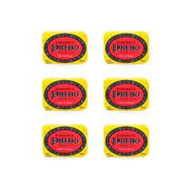 6 Sabonete Phebo Febo Preto Barra Glicerina Odor de Rosas