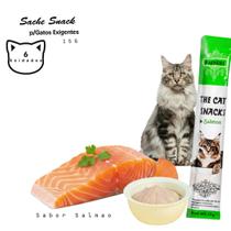 6 Saches 15g Petisco Snacks Patê Rico em Proteinas p/ Gatos - Adultos e Filhotes