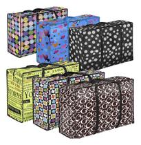 6 Sacola Bolsa Feira Grande Sacoleira Mudança 80x60x30cm