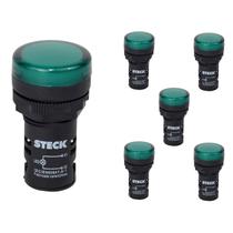 6 Sinaleiro LED 22mm Steck 24V Luminoso Verde SLDS242